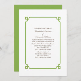 Greenery Deco Chic Wedding Invite Kaart