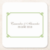 Greenery Deco Chic Wedding Kartonnen Onderzetters (Voorkant)