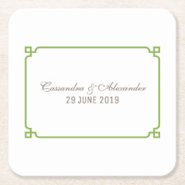 Greenery Deco Chic Wedding Kartonnen Onderzetters