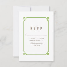 Greenery Deco Chic Wedding RSVP