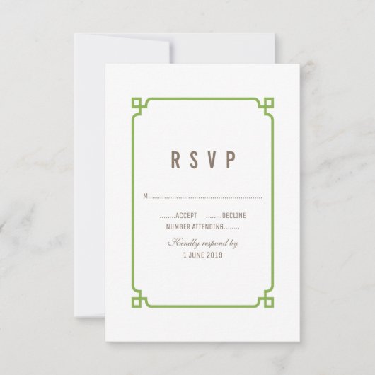 Greenery Deco Chic Wedding RSVP (Voorkant)