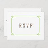 Greenery Deco Chic Wedding RSVP Briefkaart (Voorkant / Achterkant)