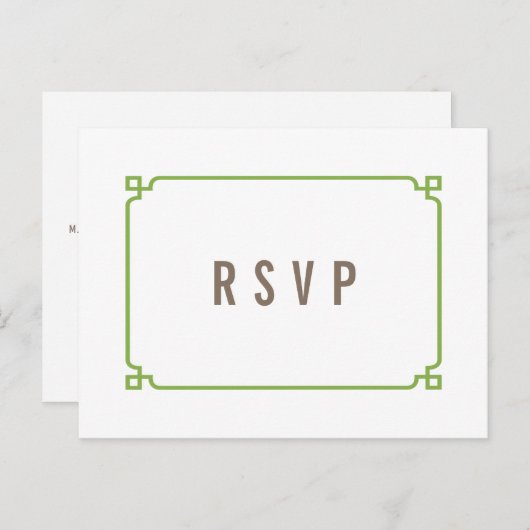 Greenery Deco Chic Wedding RSVP Briefkaart (Voorkant / Achterkant)