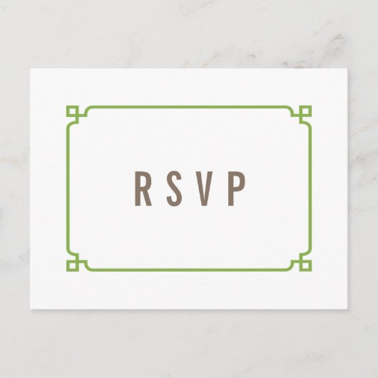 Greenery Deco Chic Wedding RSVP Briefkaart (Voorkant)
