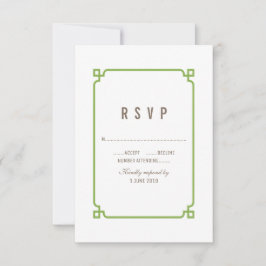 Greenery Deco Chic Wedding RSVP Kaartje
