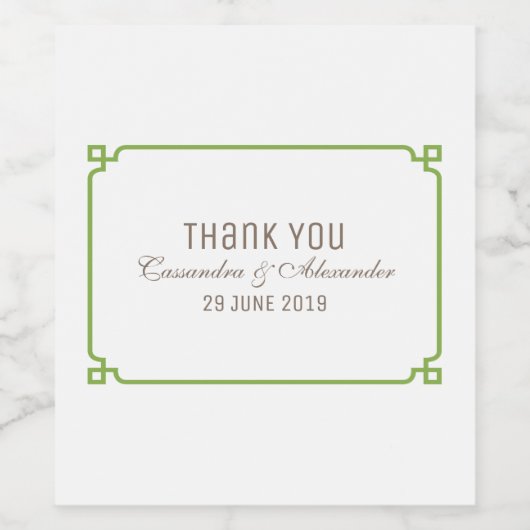 Greenery Deco Chic Wedding Wijn Etiket (Enkel label)