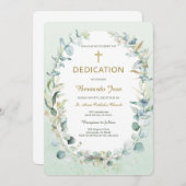 Greenery Dedication Boy Sjabloon Kaart (Voorkant / Achterkant)
