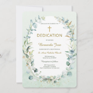 Greenery Dedication Boy Sjabloon Kaart