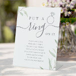 Greenery deed een ring op het vrijgezellenfeest sp reclamebord met voetstuk<br><div class="desc">Vermaak je gasten met dit plezier een ring op het vrijgezellenfeest ringspel,  met een botanisch foliage groenery design en een stijlvol modern script,  eenvoudig en elegant,  geweldig voor modern rustig vrijgezellenfeest,  botanische tuinbruiloft. Bekijk alle vrijgezellenfeest games in collectie.</div>