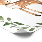 Greenery Deer Woodland Animals Nursery Wall Art Poster (Hoek)