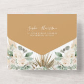 Greenery Desert Boho Pampas Grass Wedding All In One Uitnodiging (Achterkant)