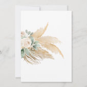 Greenery Desert Boho Roos Pampas Grass Wedding Kaart (Achterkant)