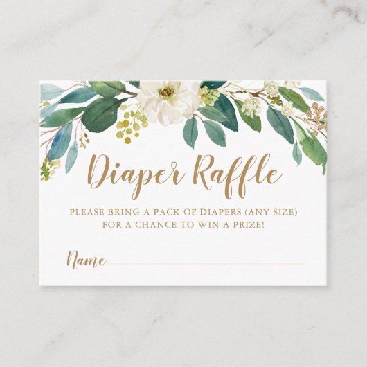 Greenery Diaper Raffle Insert Kaart (Voorkant)