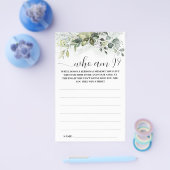 Greenery die ik Baby shower Game Kaart (Enkel)