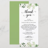 Greenery, Dinner Place Setting Dank u Kaart (Voorkant / Achterkant)