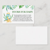 Greenery Dinosaur Baby shower Books for Baby Visitekaartje (Voorkant / Achterkant)