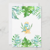 Greenery Dinosaur Baby Shower Kaart (Achterkant)