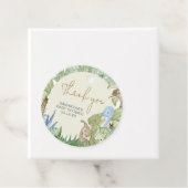 Greenery Dinosaur Baby shower Ronde Bedankjes Labels (In situ)