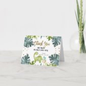 Greenery Dinosaur Opgevouwen Dank je kaart (Voorkant)
