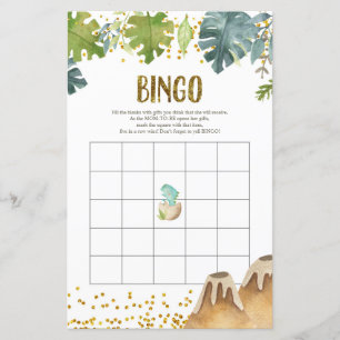 Greenery Dinosaur Waterverf Bingo Game