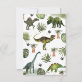 Greenery Dinosaurs Birthday Stomp Chomp Roar Bedankkaart (Achterkant)