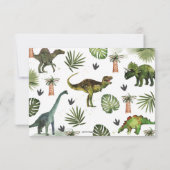 Greenery Dinosaurs Birthday Stomp Chomp Roar Bedankkaart (Achterkant)
