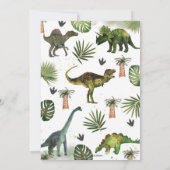 Greenery Dinosaurs Birthday Stomp Chomp Roar Kaart (Achterkant)