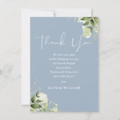 Greenery Dusty Blue Baby shower Gedicht Bedankkaart (Voorkant)