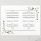 Greenery Dusty Blue Baptism Christening Programme (Achterkant)