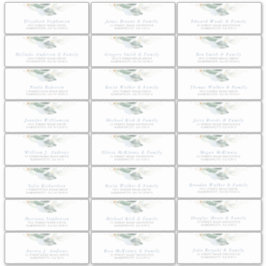 Greenery Dusty Blue Gastennaam Adresetiketten Sticker