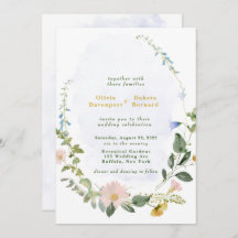 Greenery Dusty Blue Gold Wildflower Weddenschap