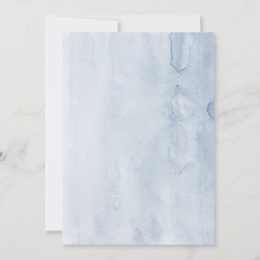 Greenery Dusty Blue Modern Elegant Wedding Kaart (Achterkant)