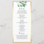 Greenery Dusty Blue Wedding Programme Programmakaart (Achterkant)