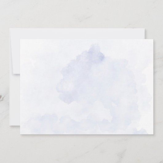 Greenery Dusty Blue Wildflower bewaart de datumkaa Kaart (Achterkant)