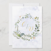 Greenery Dusty Blue Wildflower Couples Shower Kaart (Achterkant)