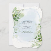 Greenery Dusty Blue zal je zijn mijn Bridesmaid In Kaart (Voorkant)