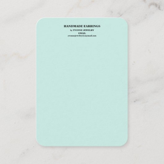 Greenery Earring Display Visitekaartje (Achterkant)