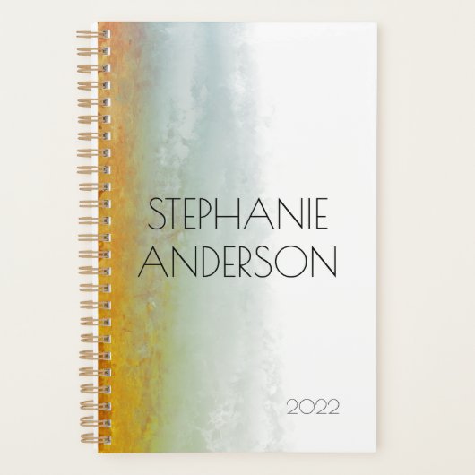 Greenery Earthy Brown Waterverf Abstract Planner (Voorkant)