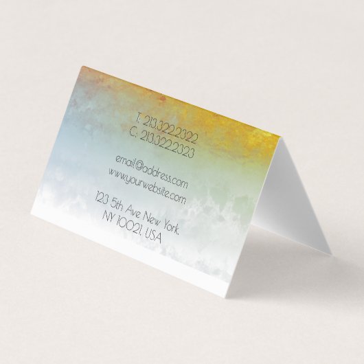 Greenery Earthy Brown Waterverf Abstract Visitekaartje (Achterkant)