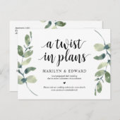 Greenery, een draai in Plannen, bruiloft uitgestel Briefkaart (Voorkant / Achterkant)