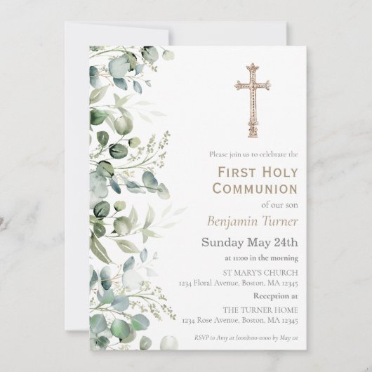 Greenery | Eerste uitnodiging voor de Heilige Comm (Voorkant)
