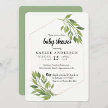 Greenery elegant Baby shower-uitnodiging