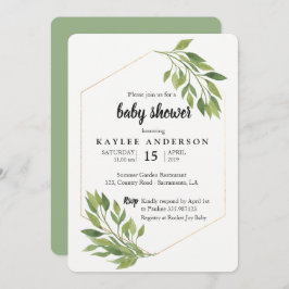 Greenery elegant Baby shower-uitnodiging Kaart