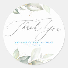 Greenery Elegant Dank je Ronde Sticker