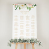 Greenery Elegant Floral Alfabetical Seat Chart Poster