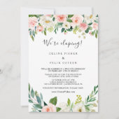 Greenery Elegant Floral Elopement Reception Kaart (Voorkant)