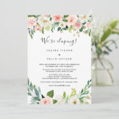 Greenery Elegant Floral Elopement Reception Kaart (Staand voorkant)