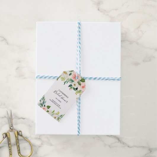 Greenery Elegant Floral Vrijgezellenfeest Cadeaulabel (Met Touw)