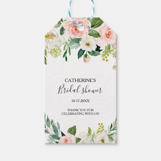 Greenery Elegant Floral Vrijgezellenfeest Cadeaulabel (Voorkant)
