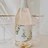 Greenery Elegant Floral Vrijgezellenfeest Sparkling Wijnetiket